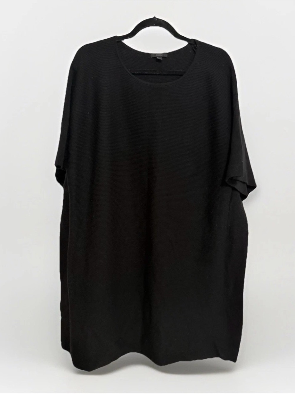 COS Oversized Black Sweater Boxy Women’s Medium Lagenlook Minimalist 100% Wool